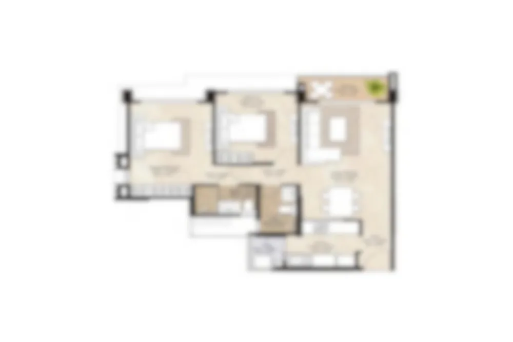 2 BHK (Luxe & Grande) Floor Plan
