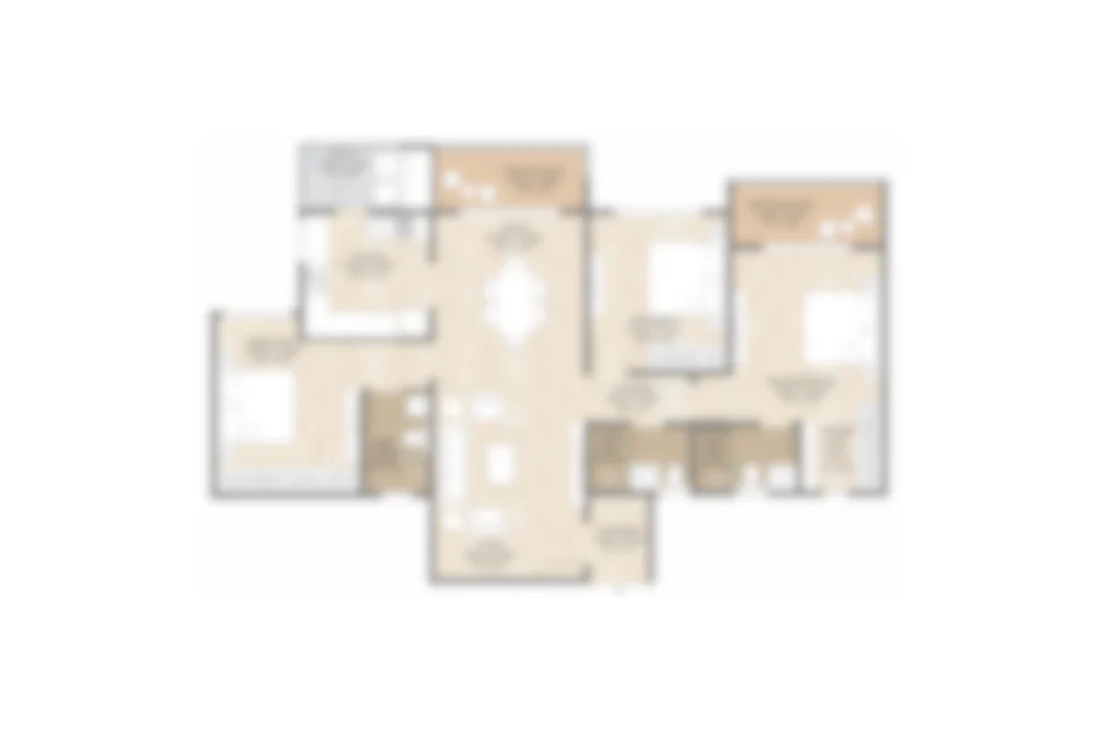 3 BHK (Luxe & Grande) Floor Plan