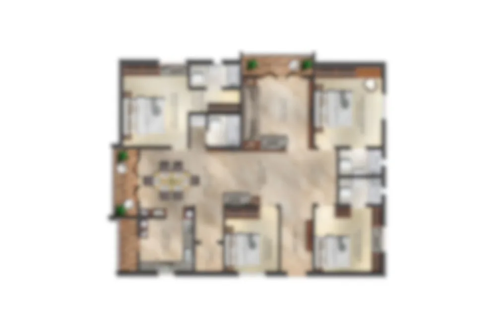 4 BHK (Luxe & Grande) Floor Plan